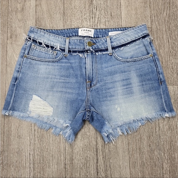 NWOT Frame Denim Le Grand Garcon Short in Heath Lane.Retail $195. Size 26. - Picture 3 of 3